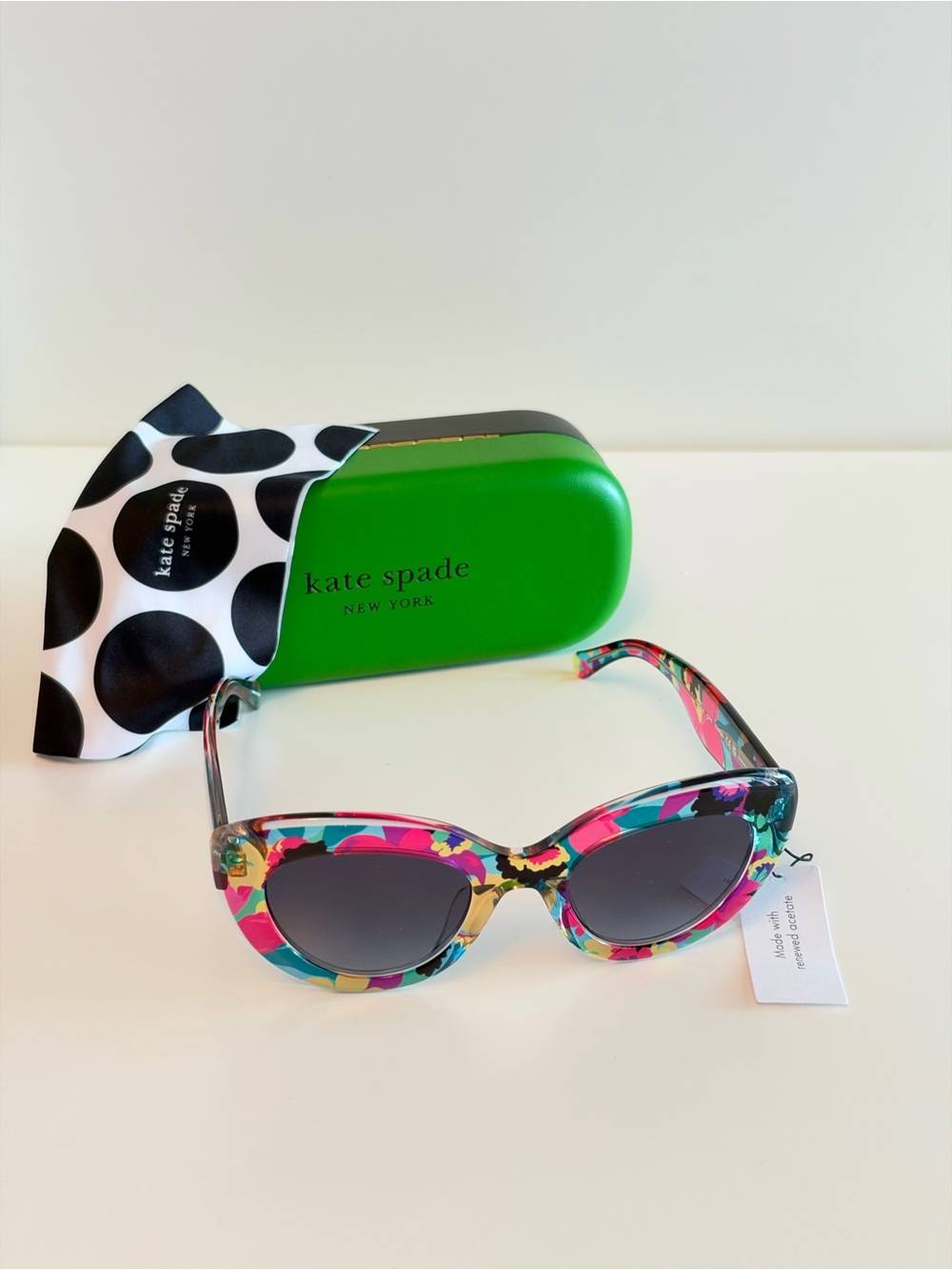 kate spade Floral Multicolor Cateye Sunglasses